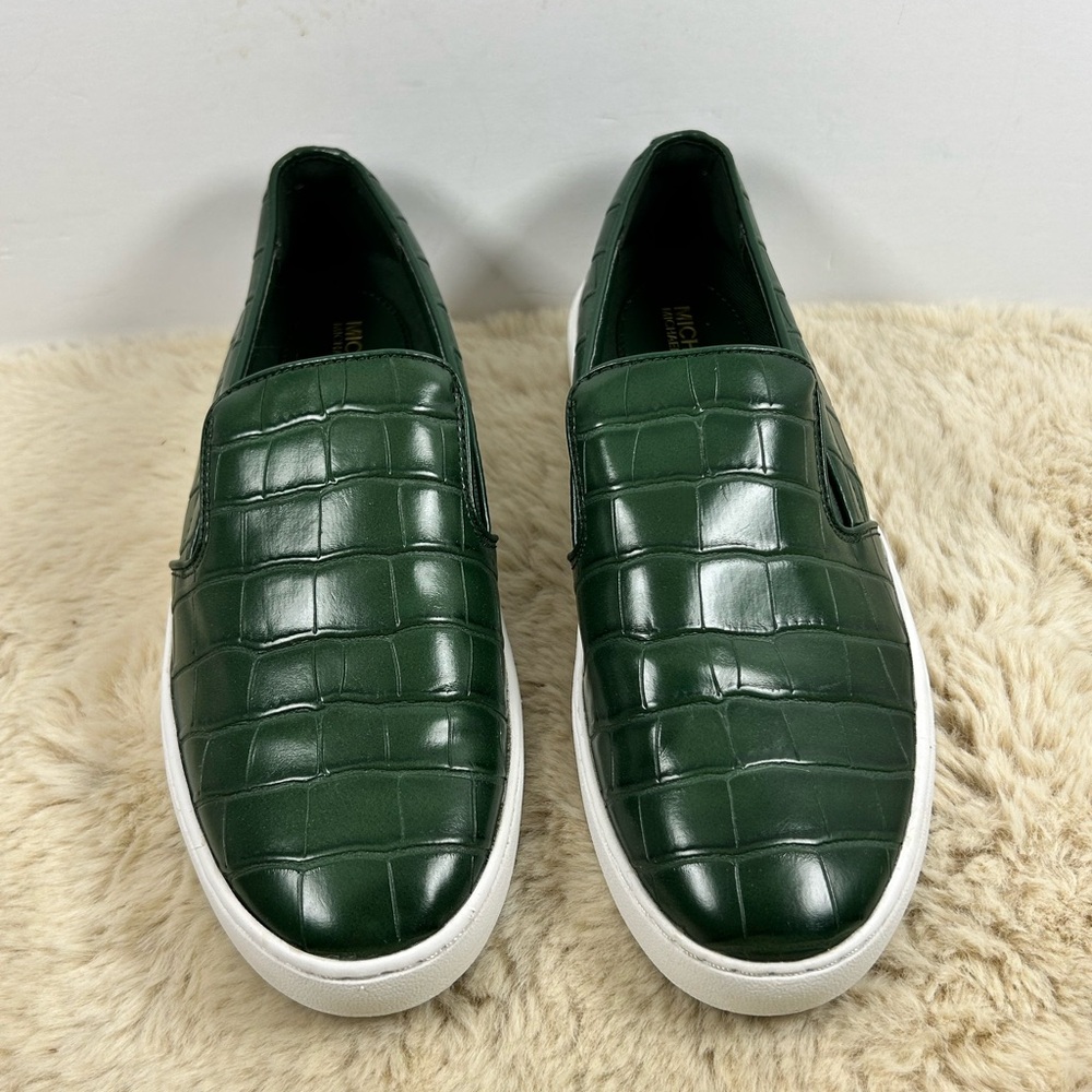 Michael Kors Keaton Crocodile Embossed Slip-On Sneakers. 7